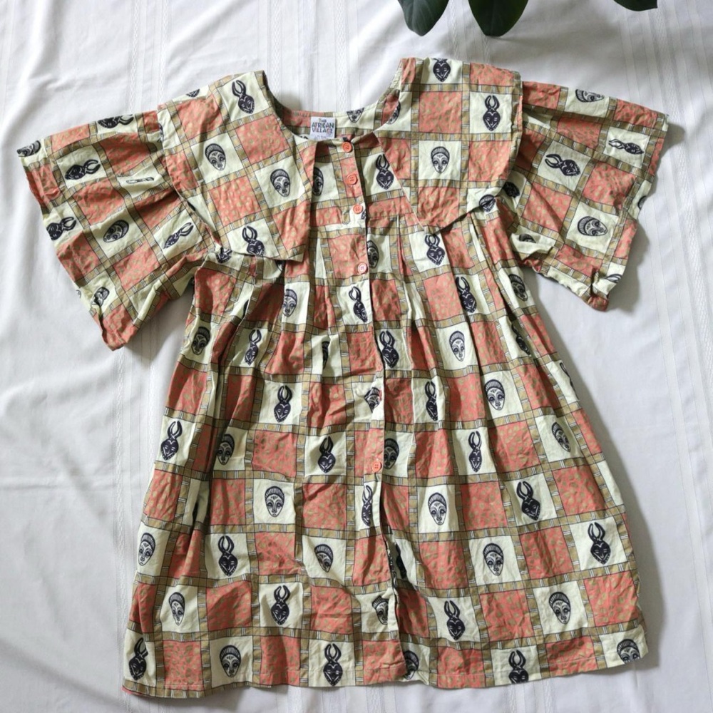 The African Village big collared baby doll patterned dress